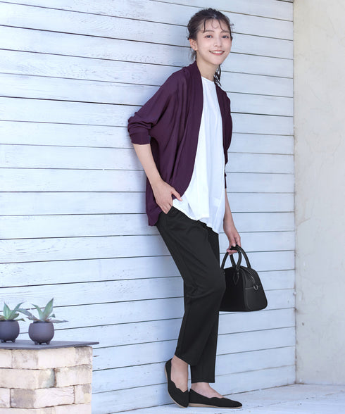 体型カバーも叶うドルマンニットカーディガン