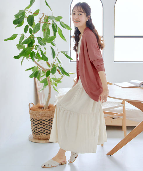 体型カバーも叶うドルマンニットカーディガン