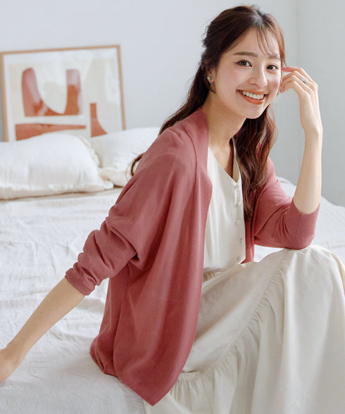 体型カバーも叶うドルマンニットカーディガン