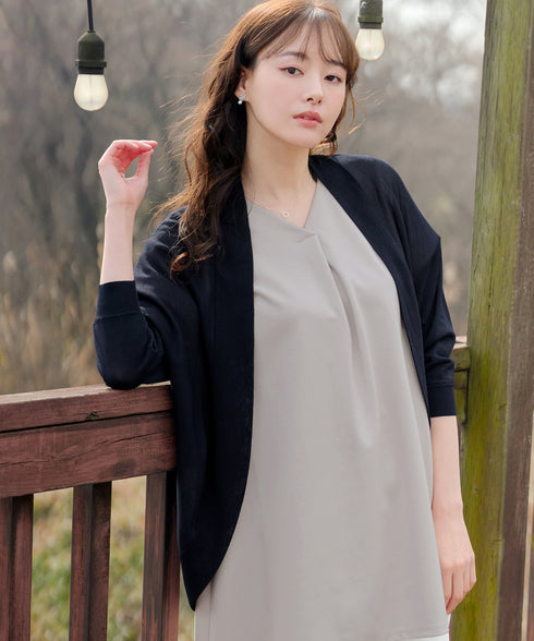 体型カバーも叶うドルマンニットカーディガン