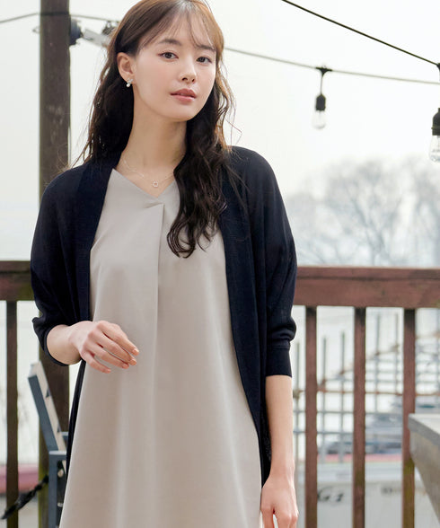 体型カバーも叶うドルマンニットカーディガン