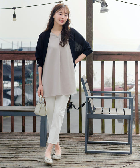 体型カバーも叶うドルマンニットカーディガン