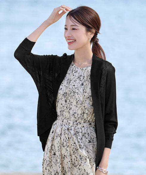 体型カバーも叶うドルマンニットカーディガン