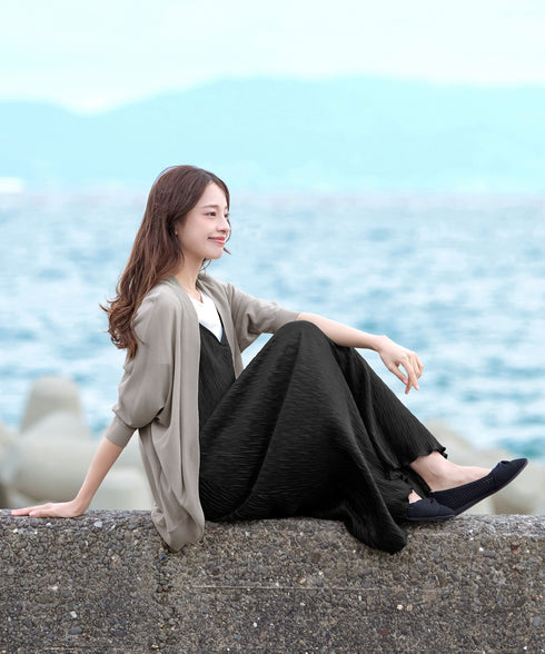 体型カバーも叶うドルマンニットカーディガン