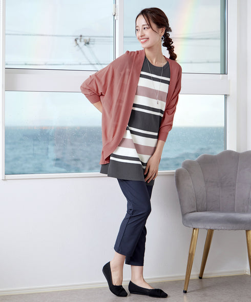 体型カバーも叶うドルマンニットカーディガン