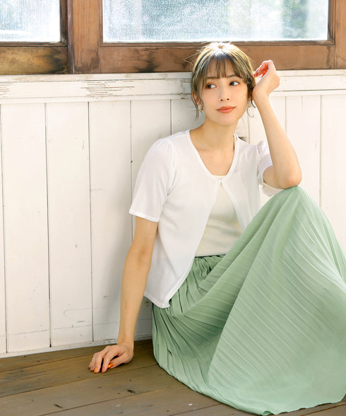 サマーニット半袖カーディガン