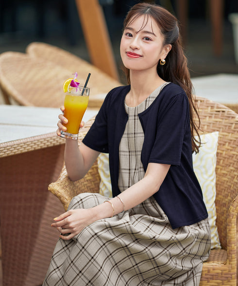 サマーニット半袖カーディガン