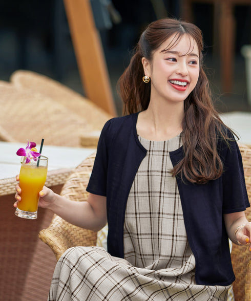 サマーニット半袖カーディガン