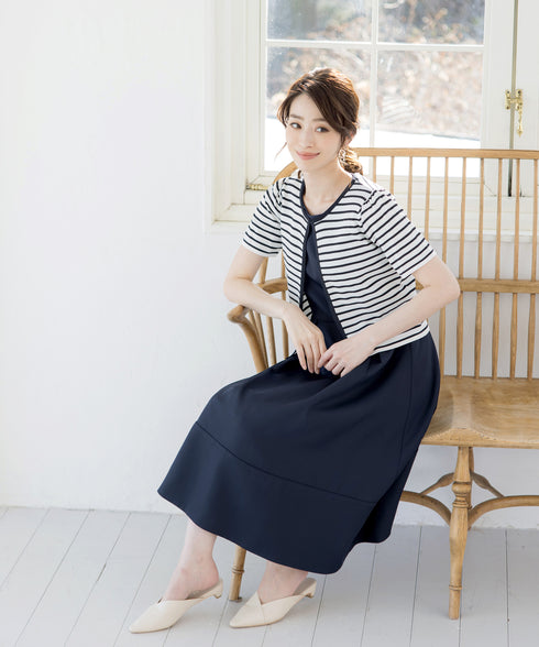 サマーニット半袖カーディガン