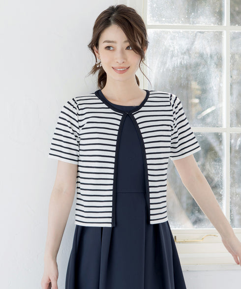 サマーニット半袖カーディガン