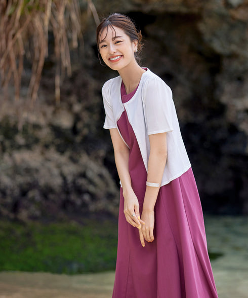 サマーニット半袖カーディガン