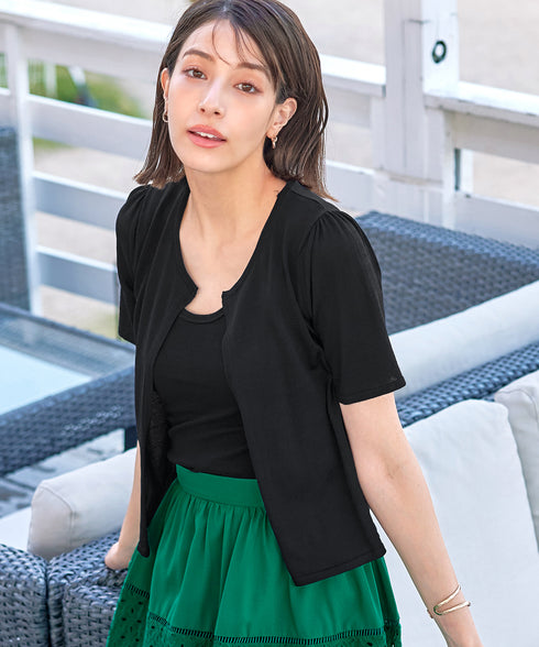 サマーニット半袖カーディガン