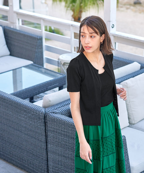 サマーニット半袖カーディガン