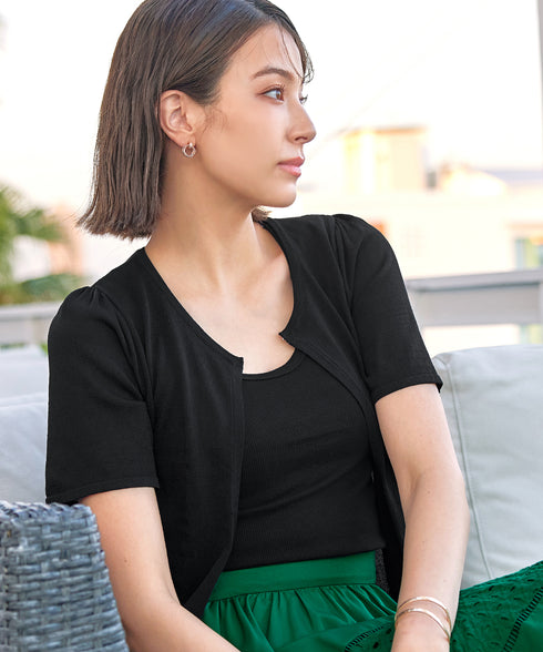 サマーニット半袖カーディガン