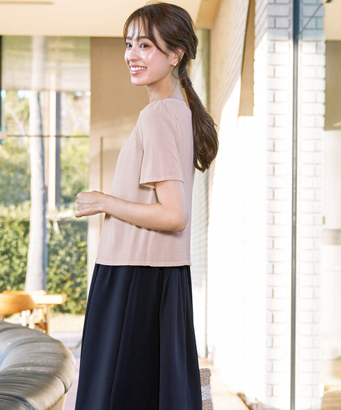 サマーニット半袖カーディガン