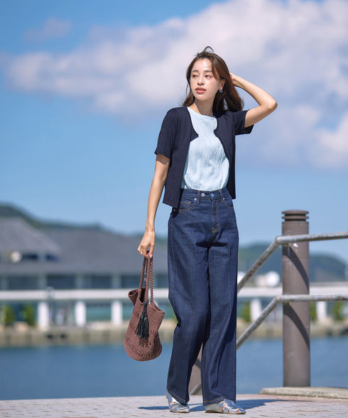 サマーニット半袖カーディガン