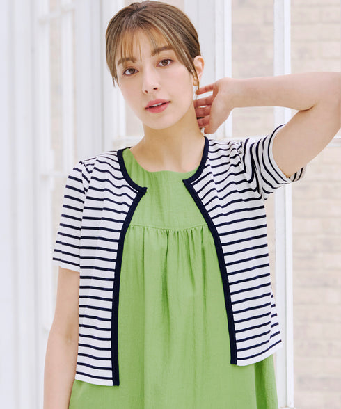 サマーニット半袖カーディガン