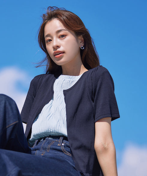 サマーニット半袖カーディガン