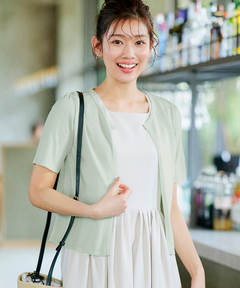 サマーニット半袖カーディガン