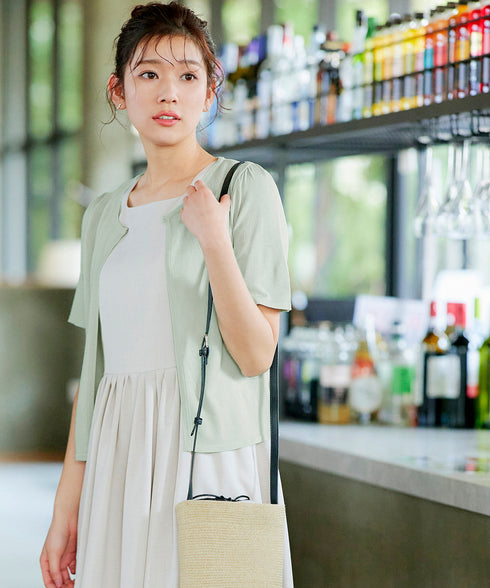 サマーニット半袖カーディガン