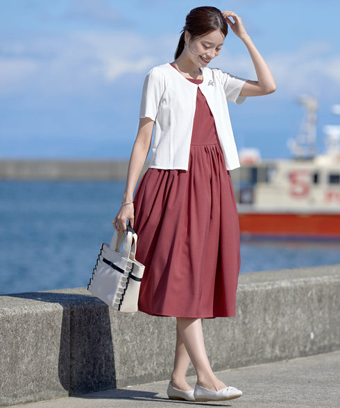 サマーニット半袖カーディガン