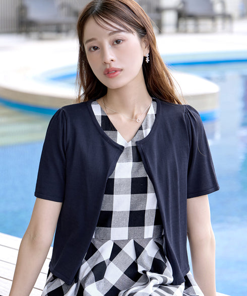 サマーニット半袖カーディガン