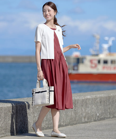 サマーニット半袖カーディガン