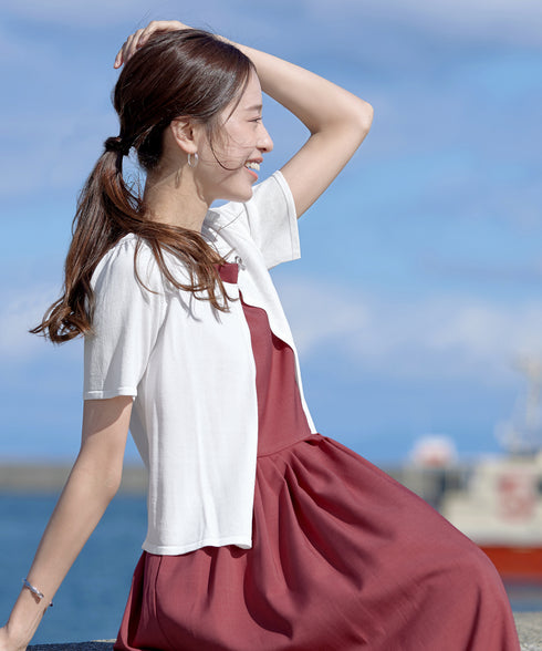 サマーニット半袖カーディガン