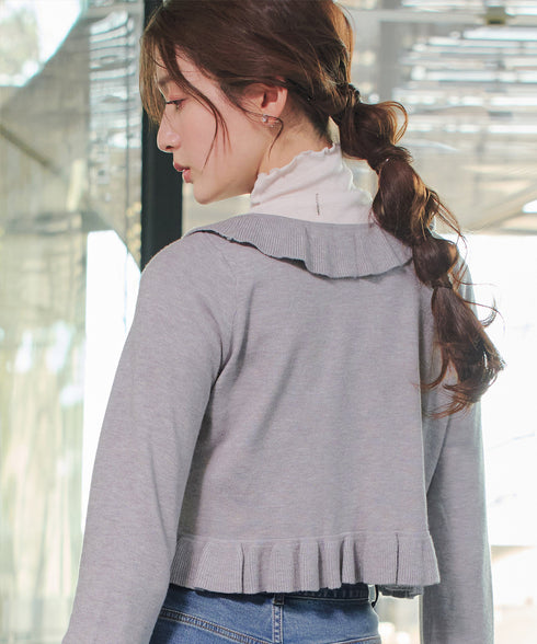 フリルリボンカーディガン