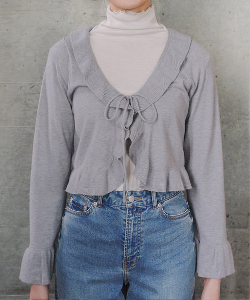 フリルリボンカーディガン