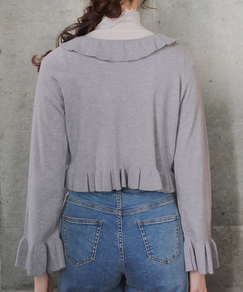 フリルリボンカーディガン