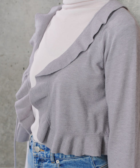 フリルリボンカーディガン