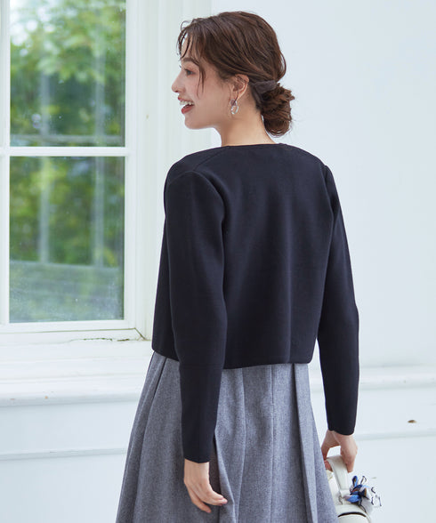 【新色追加】 ストレートショートニットボレロ