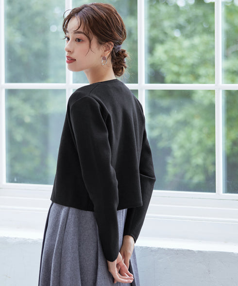 【新色追加】 ストレートショートニットボレロ