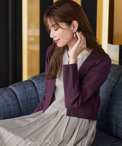 【新色追加】 ストレートショートニットボレロ