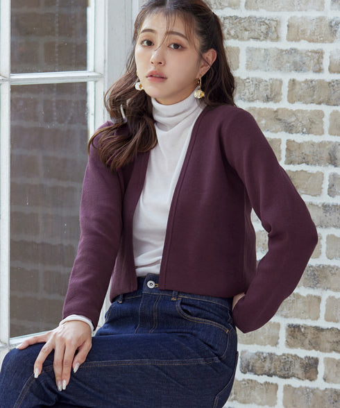 【新色追加】 ストレートショートニットボレロ