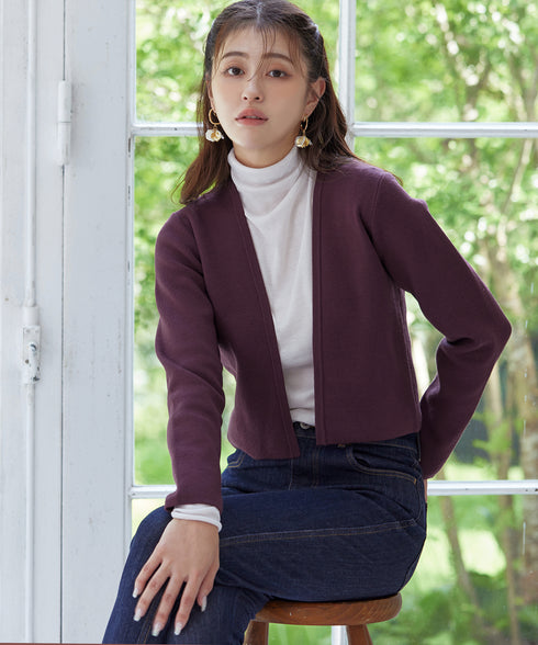 【新色追加】 ストレートショートニットボレロ