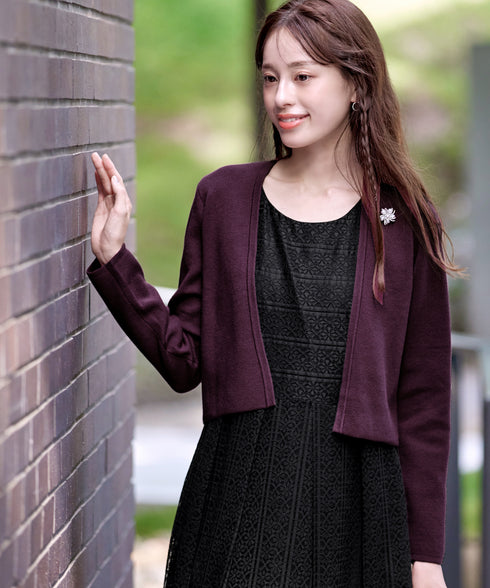 【新色追加】 ストレートショートニットボレロ