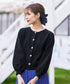 【新色追加】ビジューボタンニットカーデ