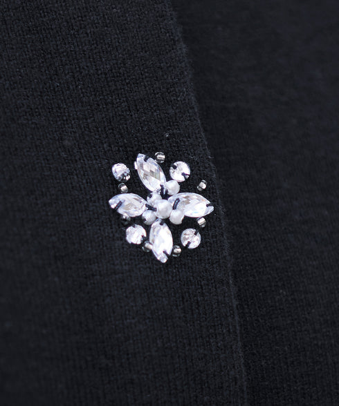 【新色追加】ビジューボタンニットカーデ