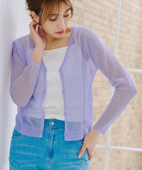 【新色追加】シアーショートカーディガン