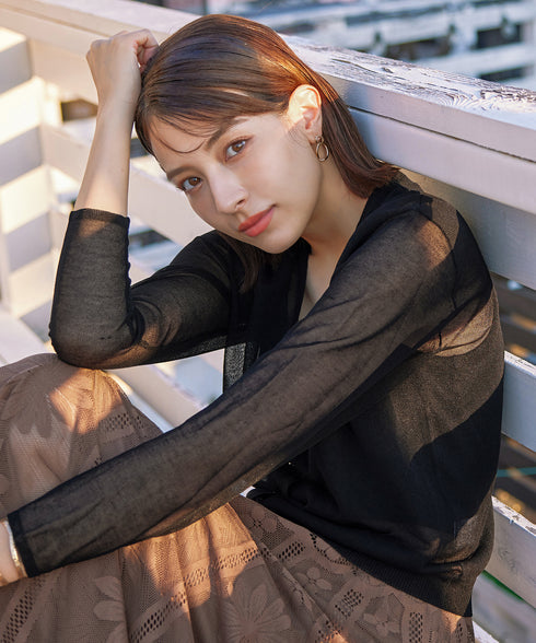 【新色追加】シアーショートカーディガン