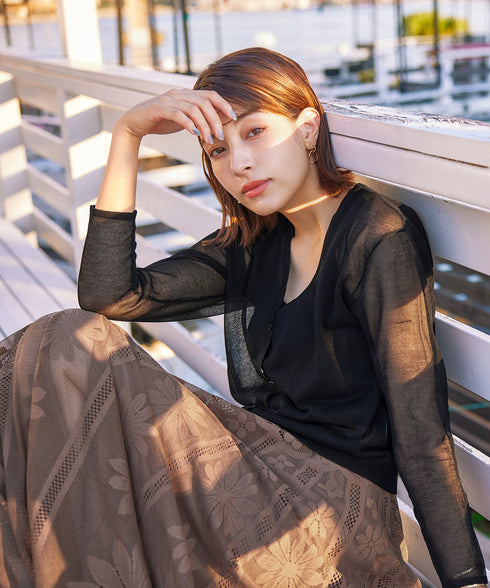 【新色追加】シアーショートカーディガン