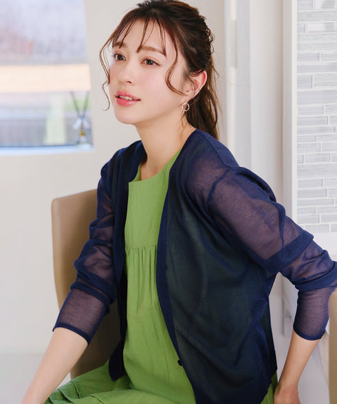 【新色追加】シアーショートカーディガン