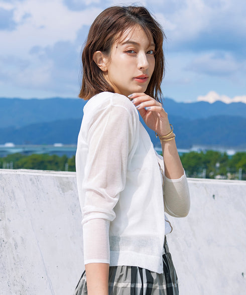 【新色追加】シアーショートカーディガン