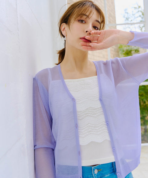 【新色追加】シアーショートカーディガン