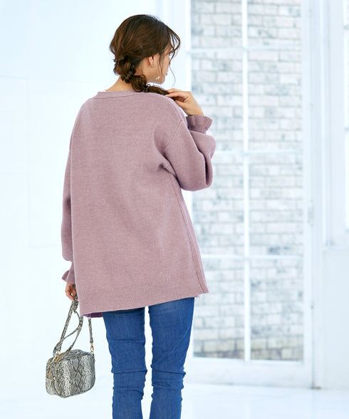 【アウトレット】袖先フリルミドル丈カーデ