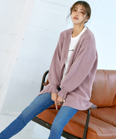 【アウトレット】袖先フリルミドル丈カーデ