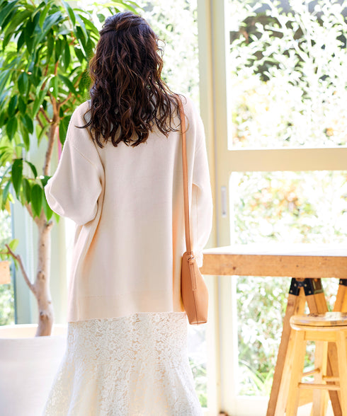 【アウトレット】袖先フリルミドル丈カーデ