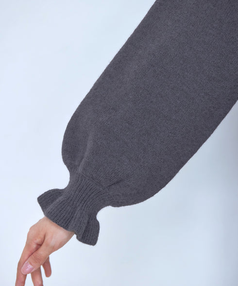 【アウトレット】袖先フリルミドル丈カーデ